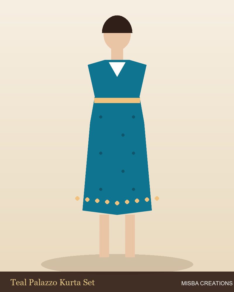 Teal Palazzo Kurta Set