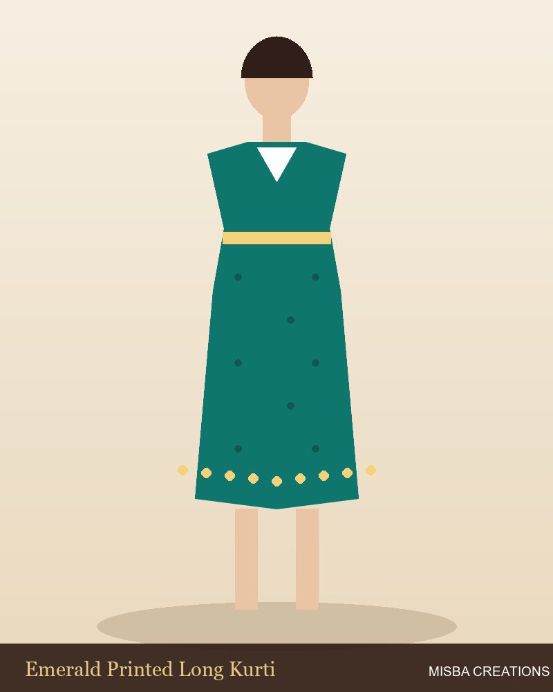 Emerald Printed Long Kurti